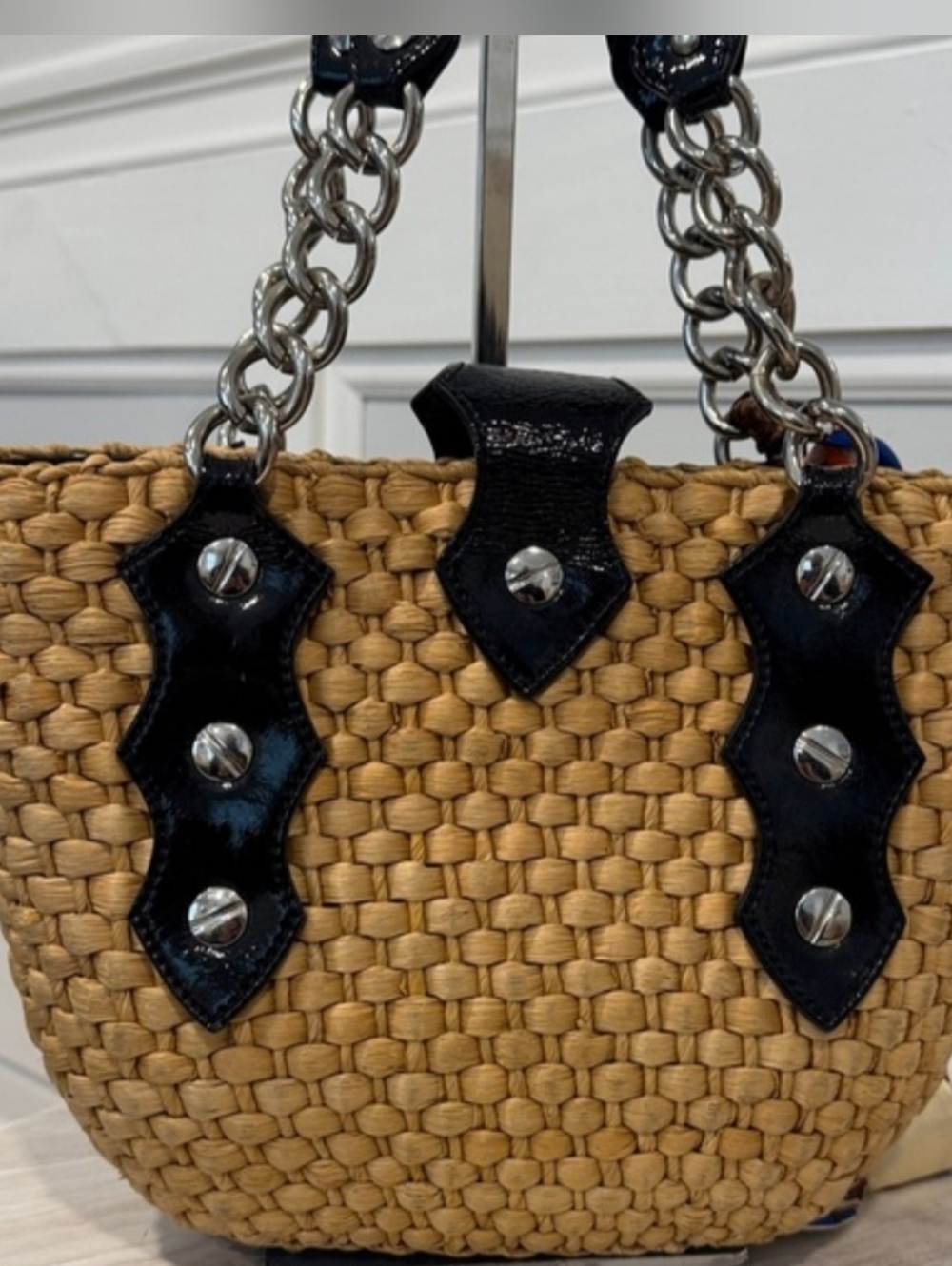 Michael Kors Santorini Natural Straw Tote - Picture 5 of 16